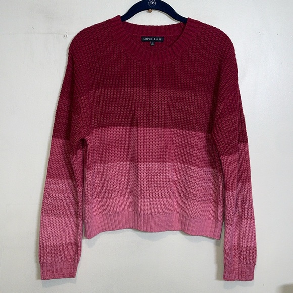 Love Ellie Sweaters - Burgundy Love Ellie Colorblock Sweater Large EUC